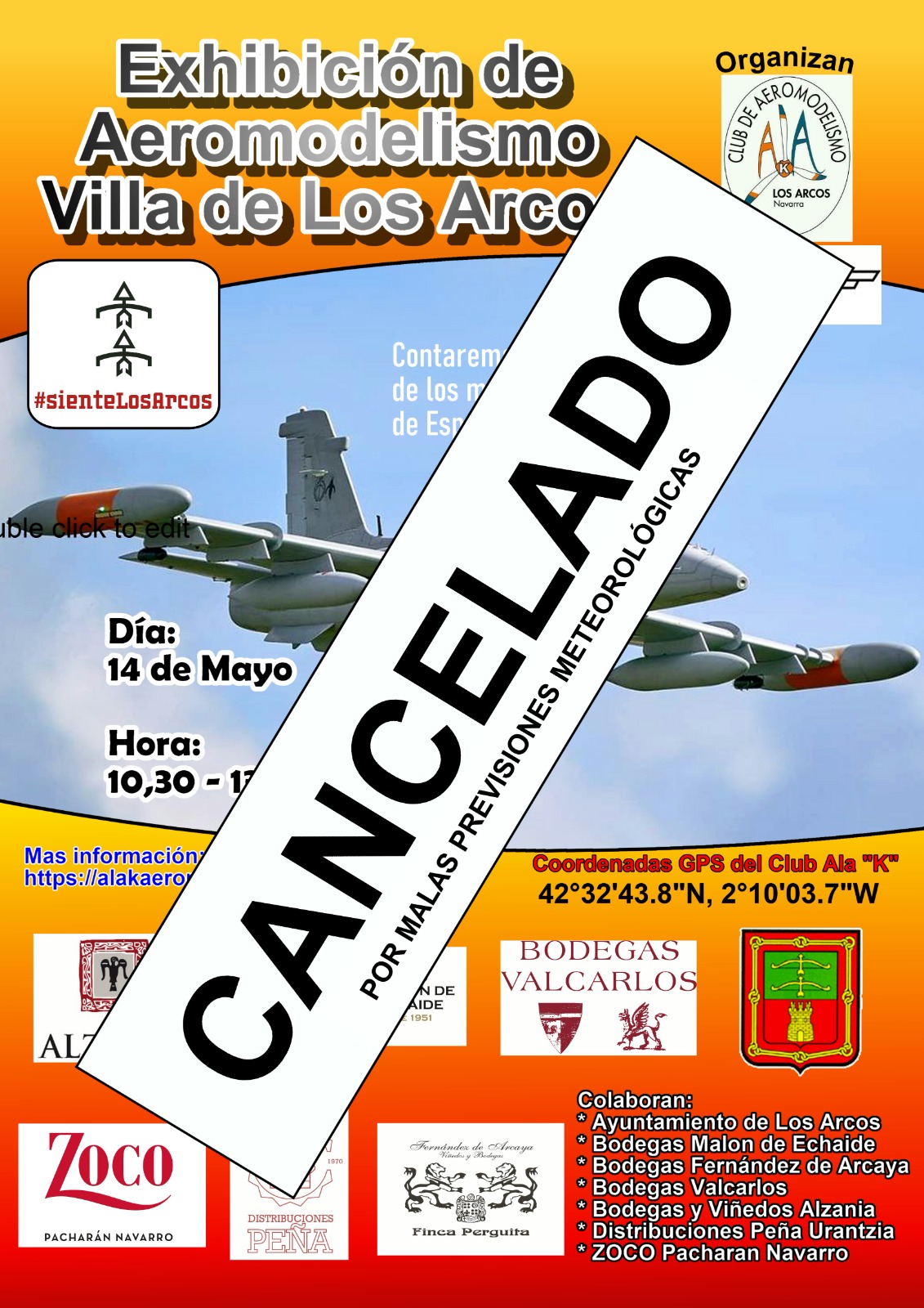 Cancelaci&oacute;n Exhibici&oacute;n Aeromodelismo 2023 Club Ala-k